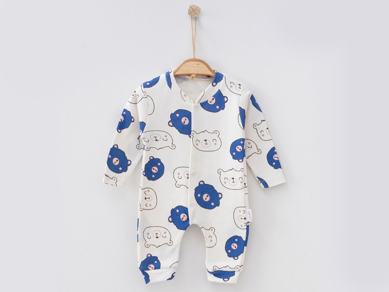 Ayıcık Desenli Fitilli Çıtçıtlı Tulum